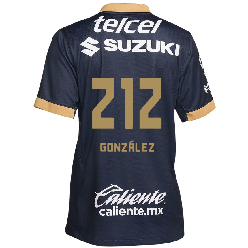 Niño Fútbol Camiseta José González #212 Obsidiana Dorada Blanca 2ª Equipación 2024/25 México