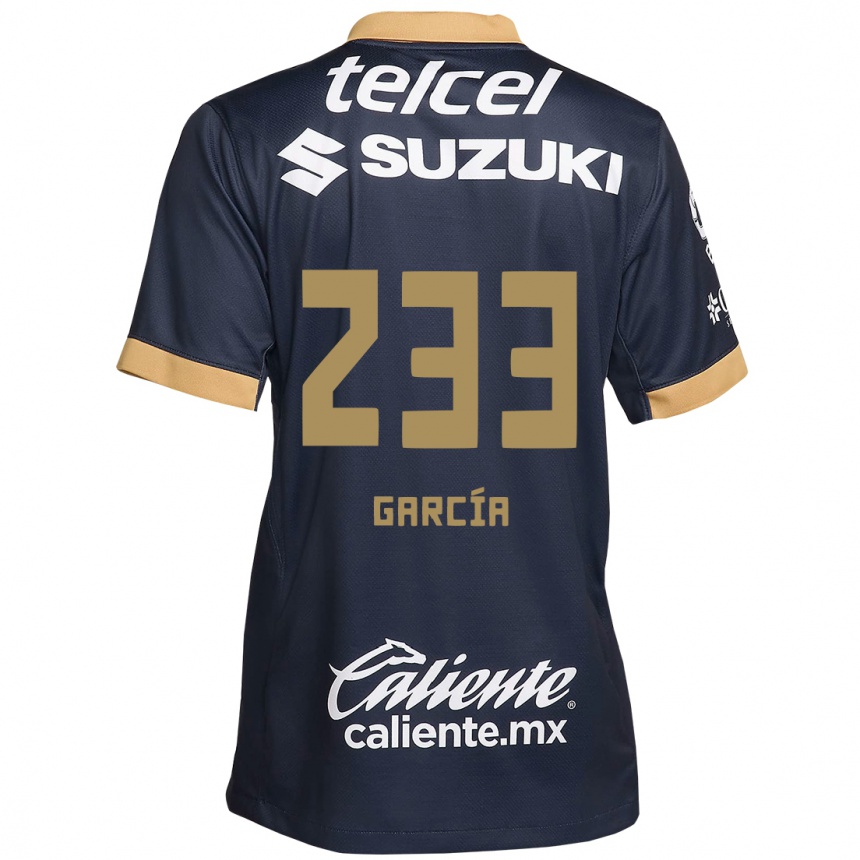 Niño Fútbol Camiseta Carlos García #233 Obsidiana Dorada Blanca 2ª Equipación 2024/25 México