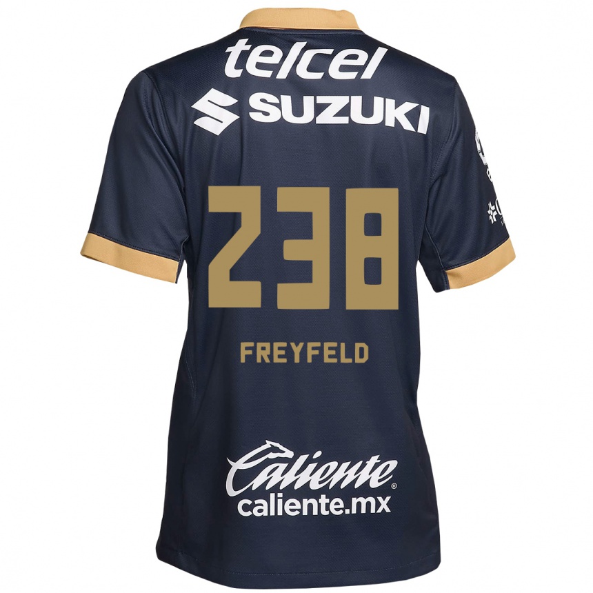 Niño Fútbol Camiseta Julián Freyfeld #238 Obsidiana Dorada Blanca 2ª Equipación 2024/25 México