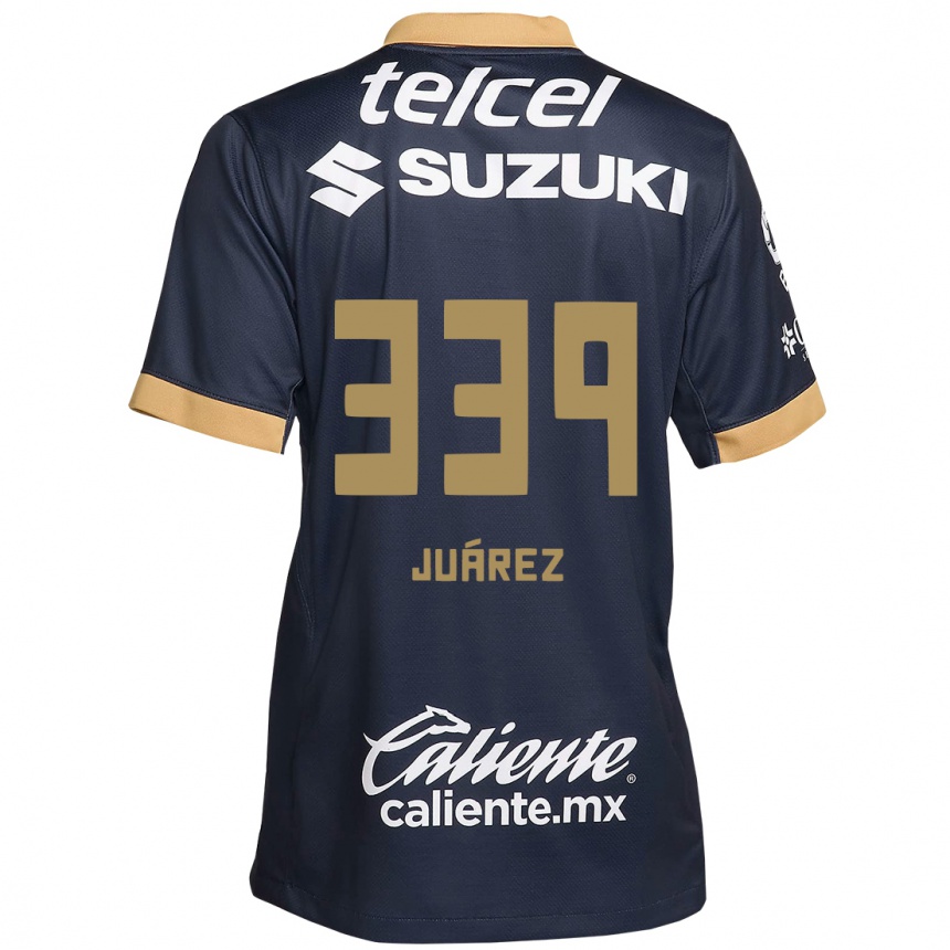 Niño Fútbol Camiseta Jonathan Juárez #339 Obsidiana Dorada Blanca 2ª Equipación 2024/25 México