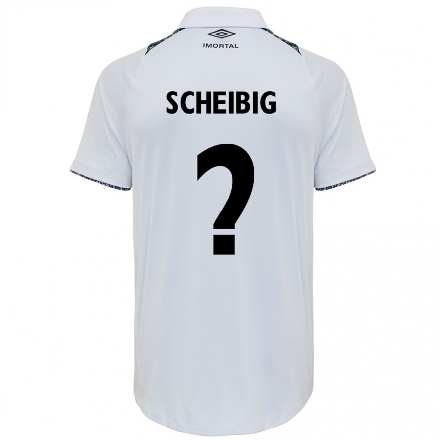 Niño Fútbol Camiseta Felipe Scheibig #0 Blanco Azul 2ª Equipación 2024/25 México