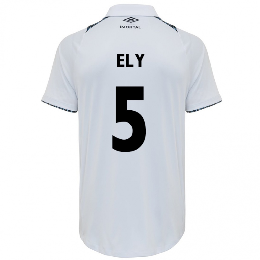 Niño Fútbol Camiseta Rodrigo Ely #5 Blanco Azul 2ª Equipación 2024/25 México