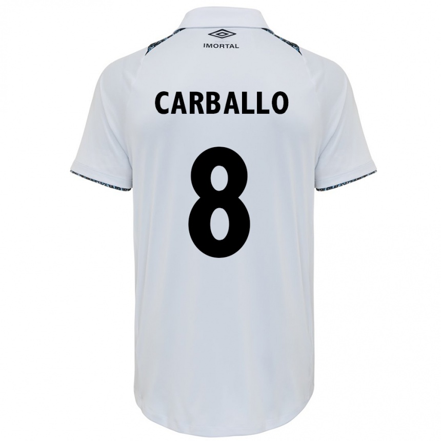 Niño Fútbol Camiseta Felipe Carballo #8 Blanco Azul 2ª Equipación 2024/25 México