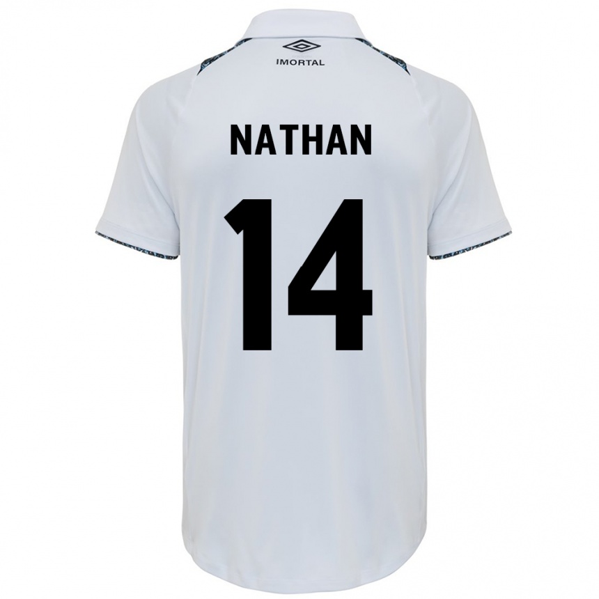 Niño Fútbol Camiseta Nathan #14 Blanco Azul 2ª Equipación 2024/25 México