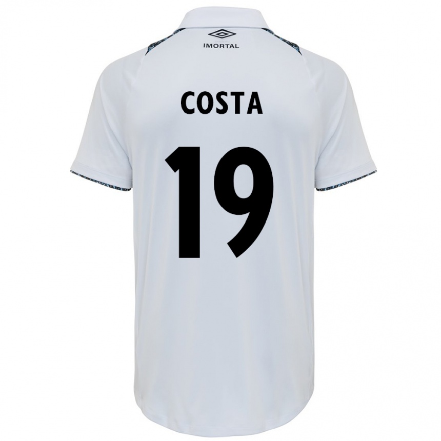 Niño Fútbol Camiseta Diego Costa #19 Blanco Azul 2ª Equipación 2024/25 México