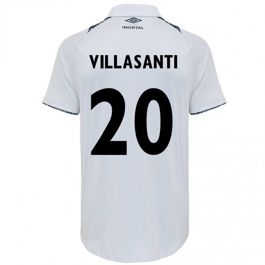 Niño Fútbol Camiseta Mathías Villasanti #20 Blanco Azul 2ª Equipación 2024/25 México