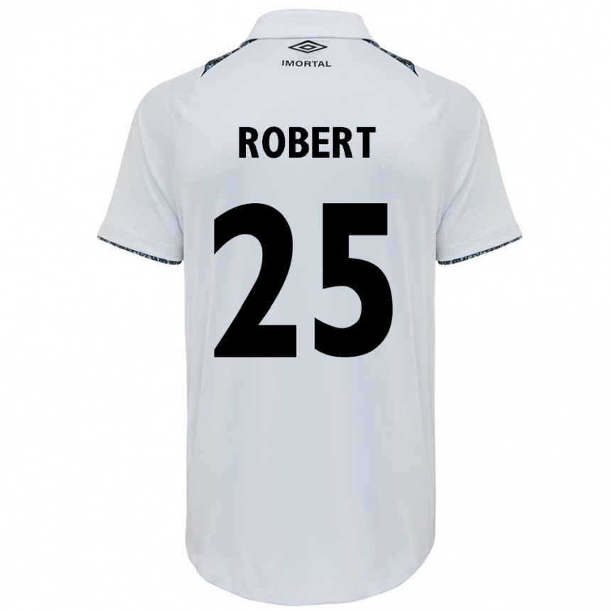 Niño Fútbol Camiseta Jhonata Robert #25 Blanco Azul 2ª Equipación 2024/25 México