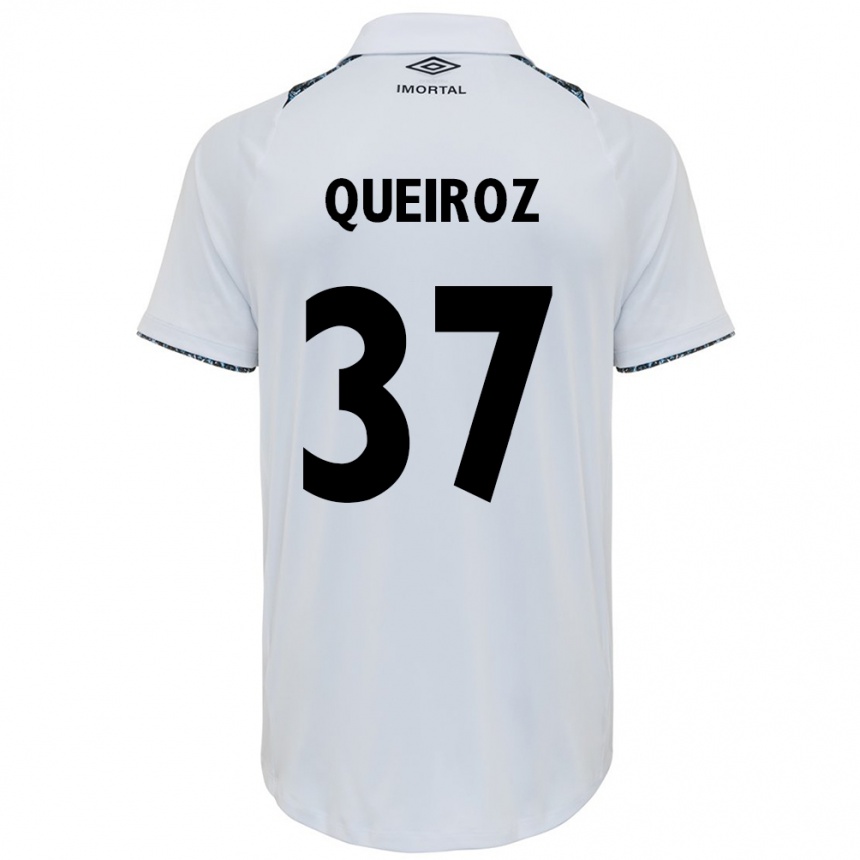 Niño Fútbol Camiseta Du Queiroz #37 Blanco Azul 2ª Equipación 2024/25 México