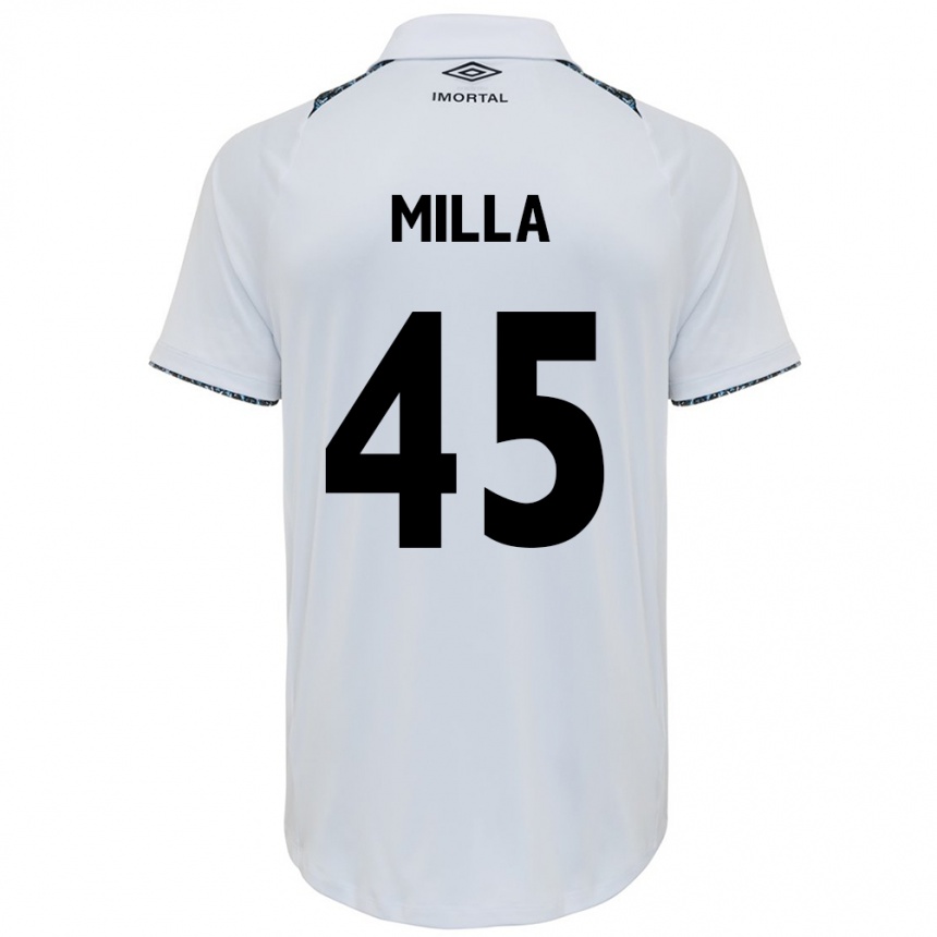 Niño Fútbol Camiseta Lucas Milla #45 Blanco Azul 2ª Equipación 2024/25 México