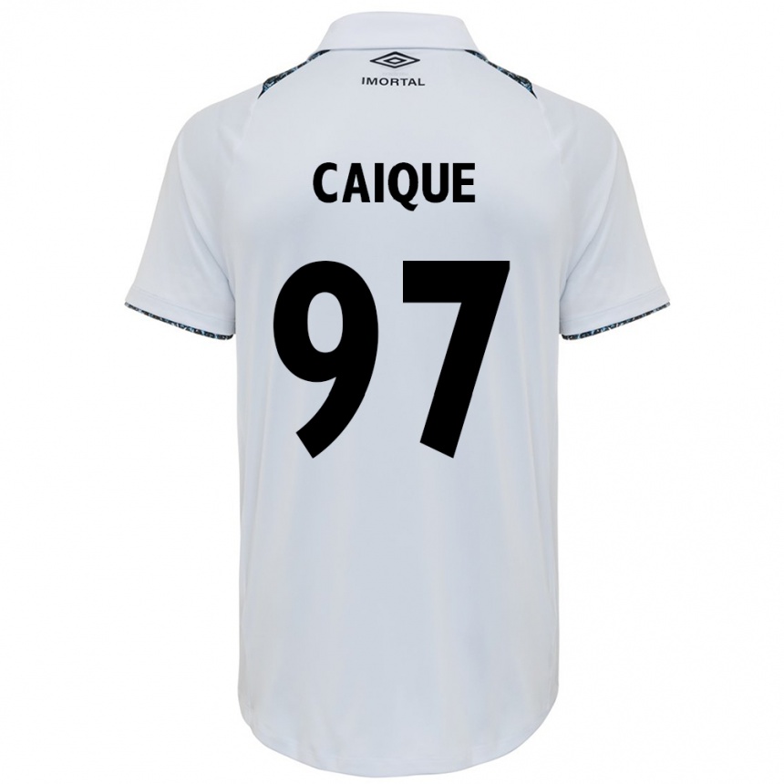 Niño Fútbol Camiseta Caíque #97 Blanco Azul 2ª Equipación 2024/25 México