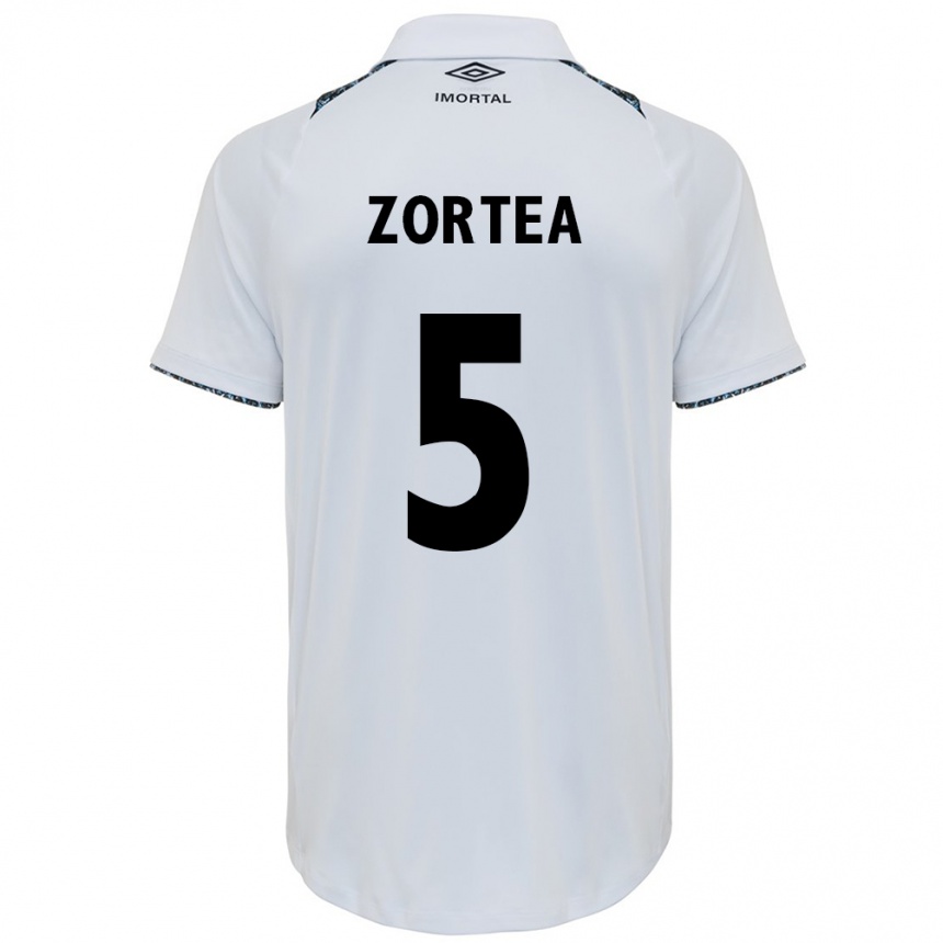 Niño Fútbol Camiseta Bernardo Zortea #5 Blanco Azul 2ª Equipación 2024/25 México