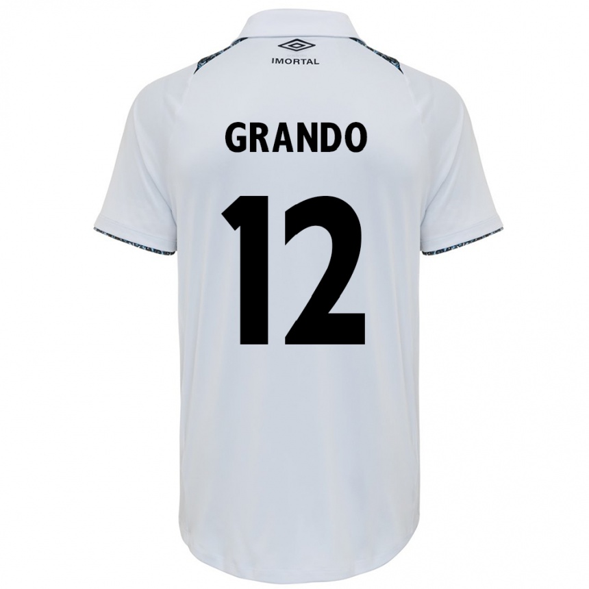 Niño Fútbol Camiseta Gabriel Grando #12 Blanco Azul 2ª Equipación 2024/25 México