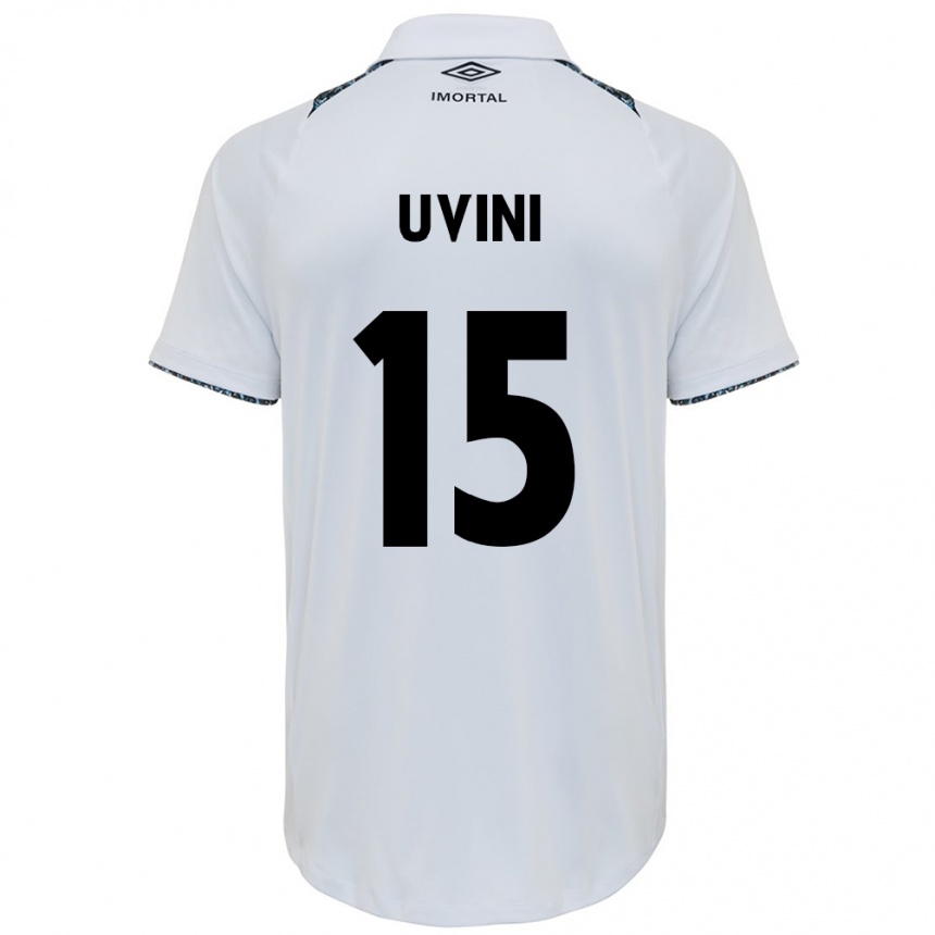 Niño Fútbol Camiseta Bruno Uvini #15 Blanco Azul 2ª Equipación 2024/25 México