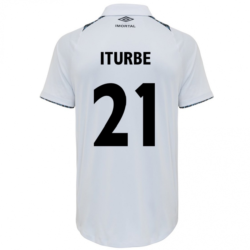 Niño Fútbol Camiseta Juan Iturbe #21 Blanco Azul 2ª Equipación 2024/25 México