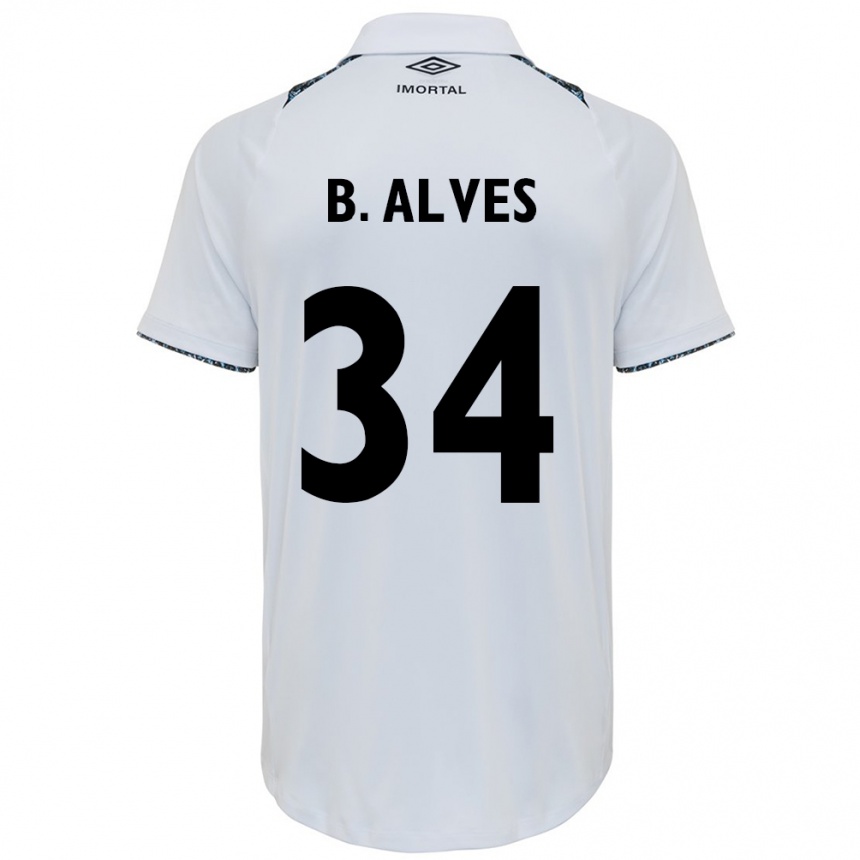 Niño Fútbol Camiseta Bruno Alves #34 Blanco Azul 2ª Equipación 2024/25 México