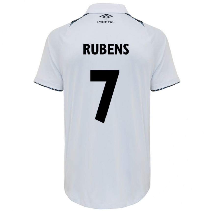 Niño Fútbol Camiseta Rubens #7 Blanco Azul 2ª Equipación 2024/25 México