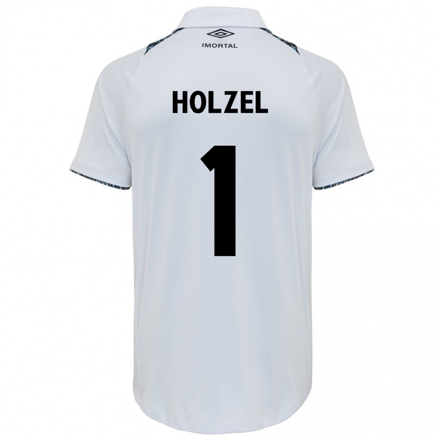 Niño Fútbol Camiseta Vivi Holzel #1 Blanco Azul 2ª Equipación 2024/25 México