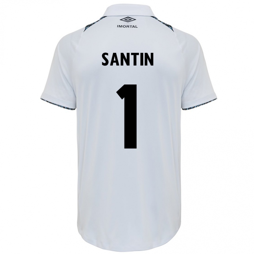 Niño Fútbol Camiseta Duda Santin #1 Blanco Azul 2ª Equipación 2024/25 México