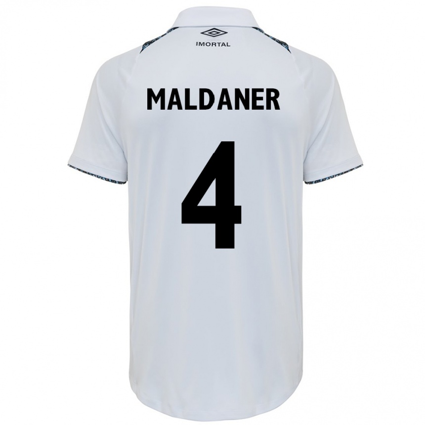 Niño Fútbol Camiseta Pati Maldaner #4 Blanco Azul 2ª Equipación 2024/25 México