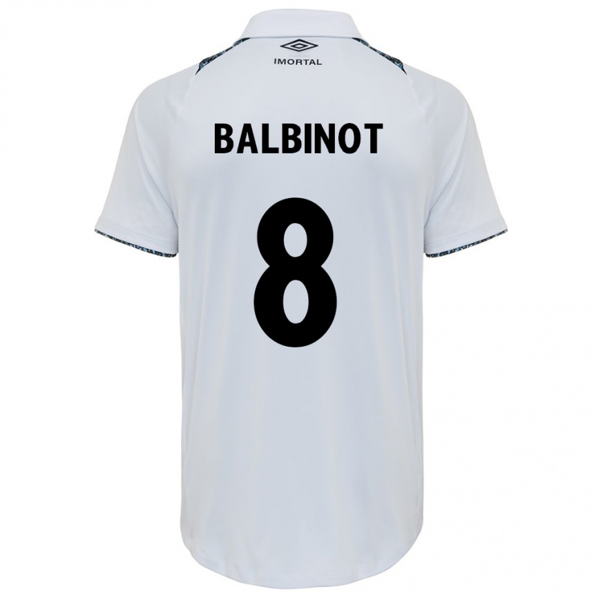 Niño Fútbol Camiseta Manu Balbinot #8 Blanco Azul 2ª Equipación 2024/25 México