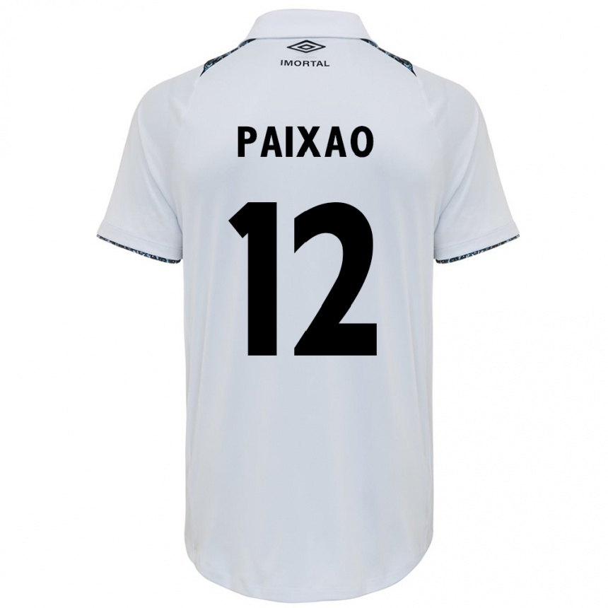 Niño Fútbol Camiseta Iasmin Paixão #12 Blanco Azul 2ª Equipación 2024/25 México