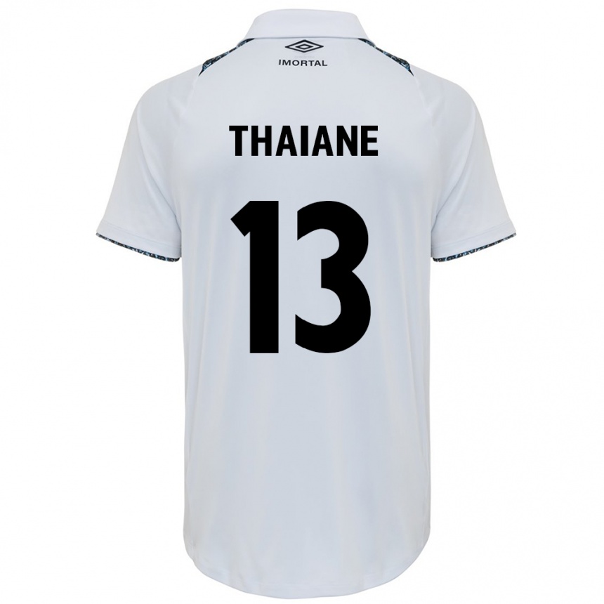 Niño Fútbol Camiseta Thaiane #13 Blanco Azul 2ª Equipación 2024/25 México