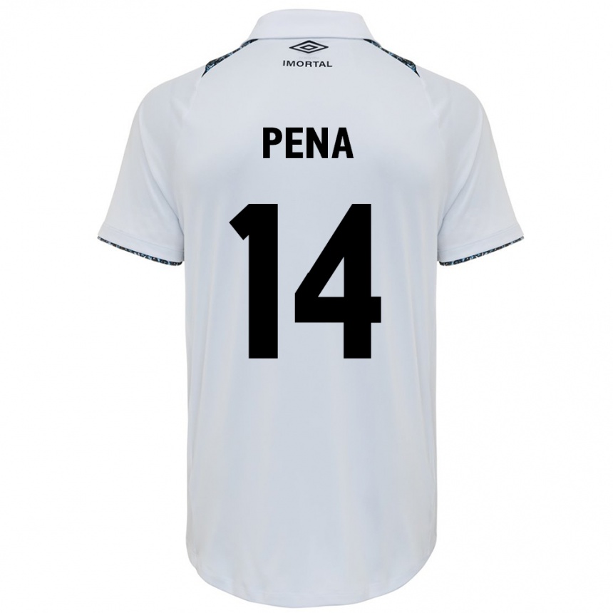 Niño Fútbol Camiseta Jessica Peña #14 Blanco Azul 2ª Equipación 2024/25 México