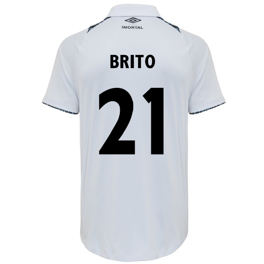 Niño Fútbol Camiseta Brito #21 Blanco Azul 2ª Equipación 2024/25 México