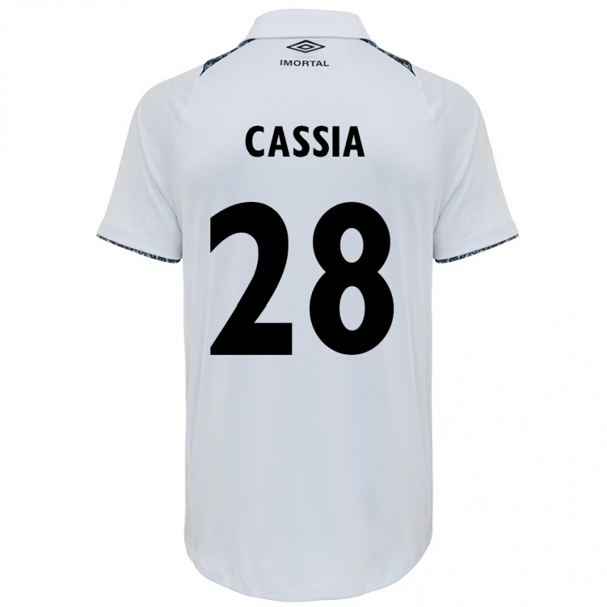 Niño Fútbol Camiseta Cássia #28 Blanco Azul 2ª Equipación 2024/25 México