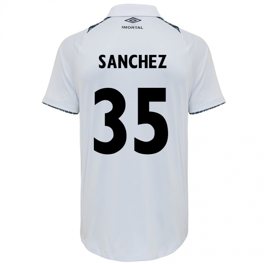 Niño Fútbol Camiseta Lari Sanchez #35 Blanco Azul 2ª Equipación 2024/25 México