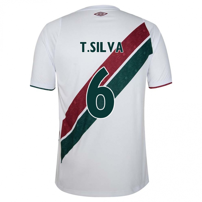 Niño Fútbol Camiseta Thiago Silva #6 Blanco Verde Granate 2ª Equipación 2024/25 México