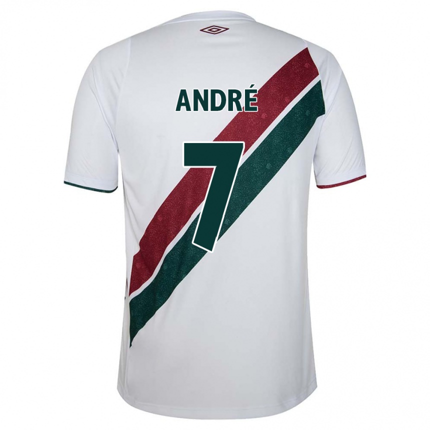 Niño Fútbol Camiseta André #7 Blanco Verde Granate 2ª Equipación 2024/25 México