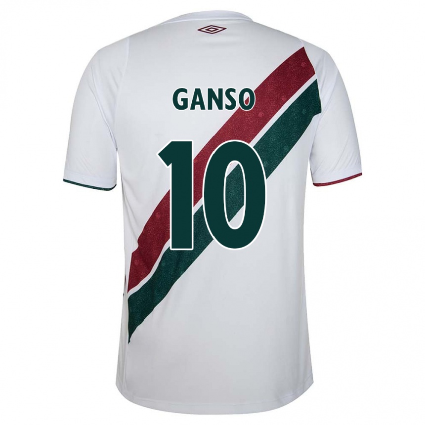 Niño Fútbol Camiseta Ganso #10 Blanco Verde Granate 2ª Equipación 2024/25 México