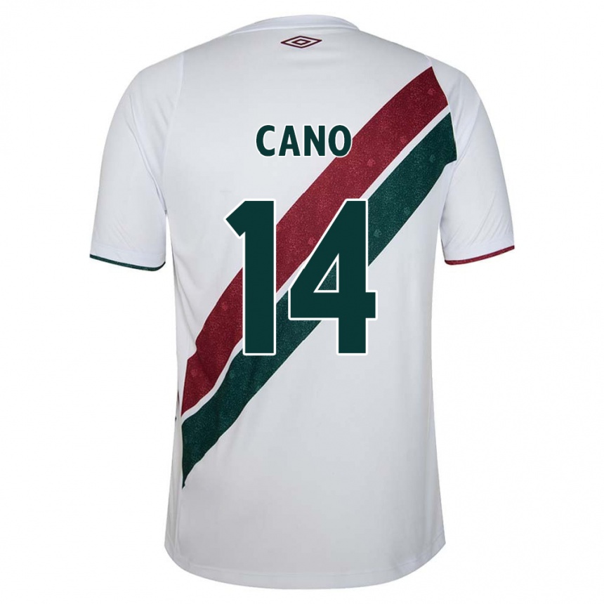 Niño Fútbol Camiseta Germán Cano #14 Blanco Verde Granate 2ª Equipación 2024/25 México