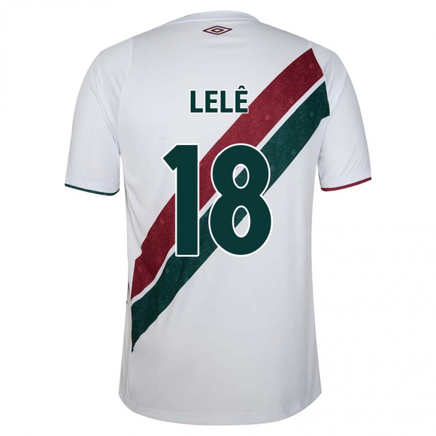 Niño Fútbol Camiseta Lelê #18 Blanco Verde Granate 2ª Equipación 2024/25 México