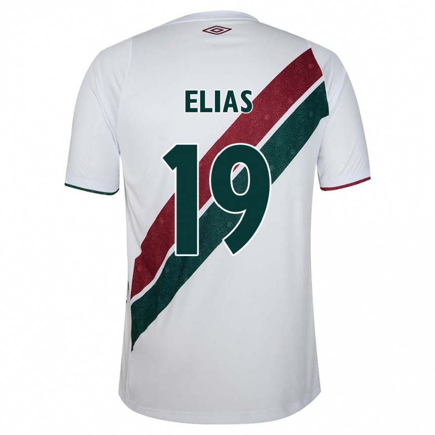 Niño Fútbol Camiseta Kauã Elias #19 Blanco Verde Granate 2ª Equipación 2024/25 México