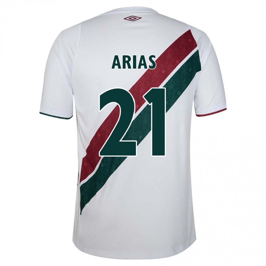 Niño Fútbol Camiseta Jhon Arias #21 Blanco Verde Granate 2ª Equipación 2024/25 México