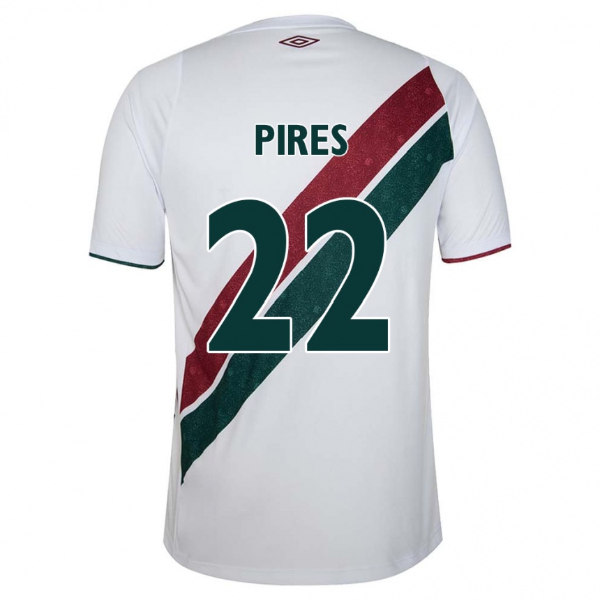 Niño Fútbol Camiseta Gabriel Pires #22 Blanco Verde Granate 2ª Equipación 2024/25 México