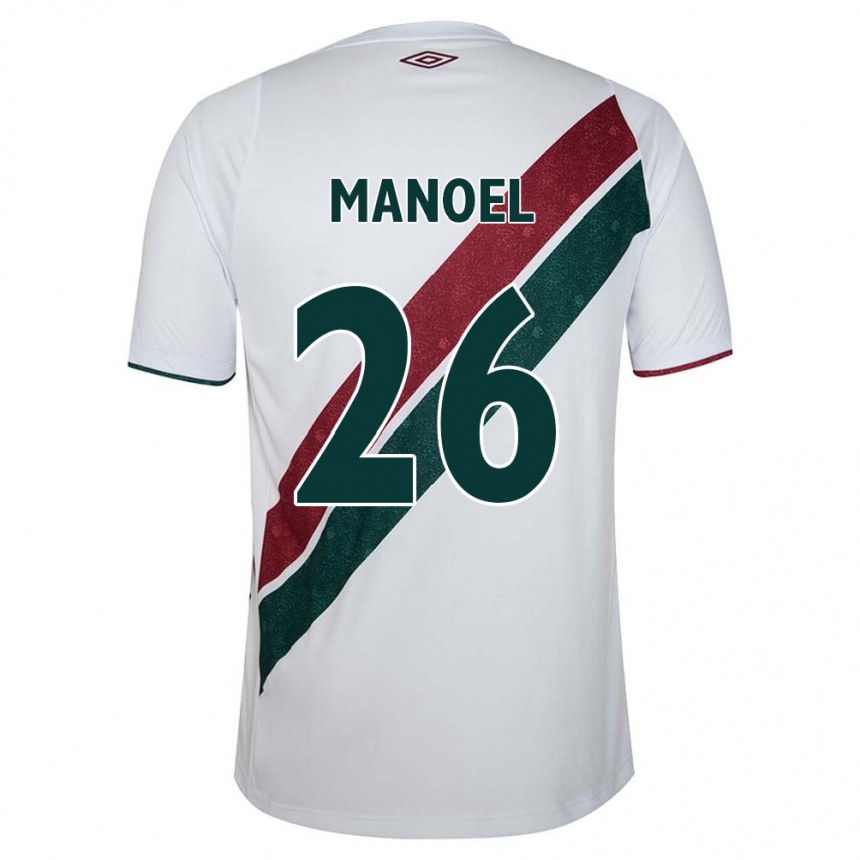 Niño Fútbol Camiseta Manoel #26 Blanco Verde Granate 2ª Equipación 2024/25 México