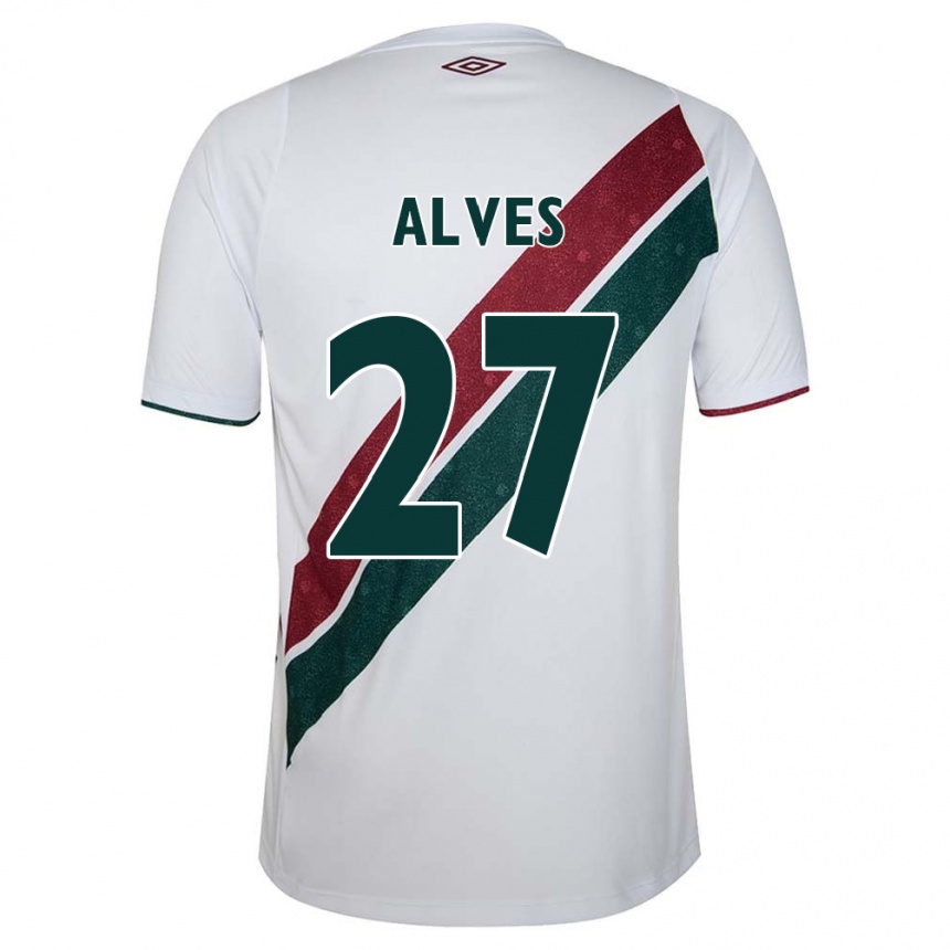 Niño Fútbol Camiseta Felipe Alves #27 Blanco Verde Granate 2ª Equipación 2024/25 México