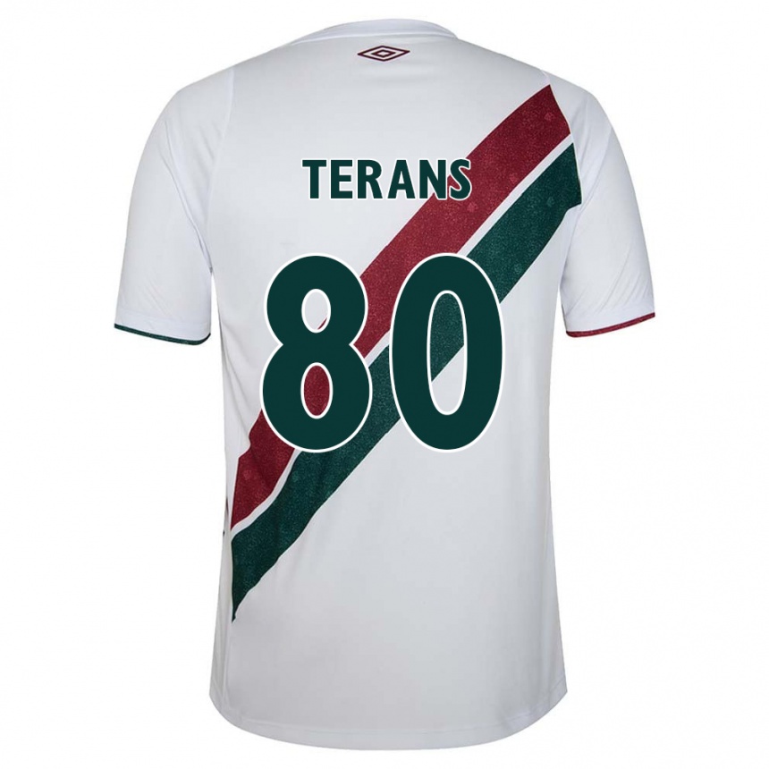 Niño Fútbol Camiseta David Terans #80 Blanco Verde Granate 2ª Equipación 2024/25 México