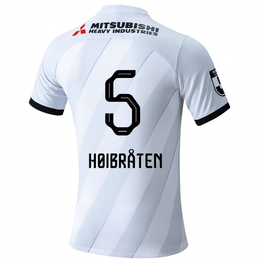 Niño Fútbol Camiseta Marius Høibråten #5 Gris Blanco 2ª Equipación 2024/25 México