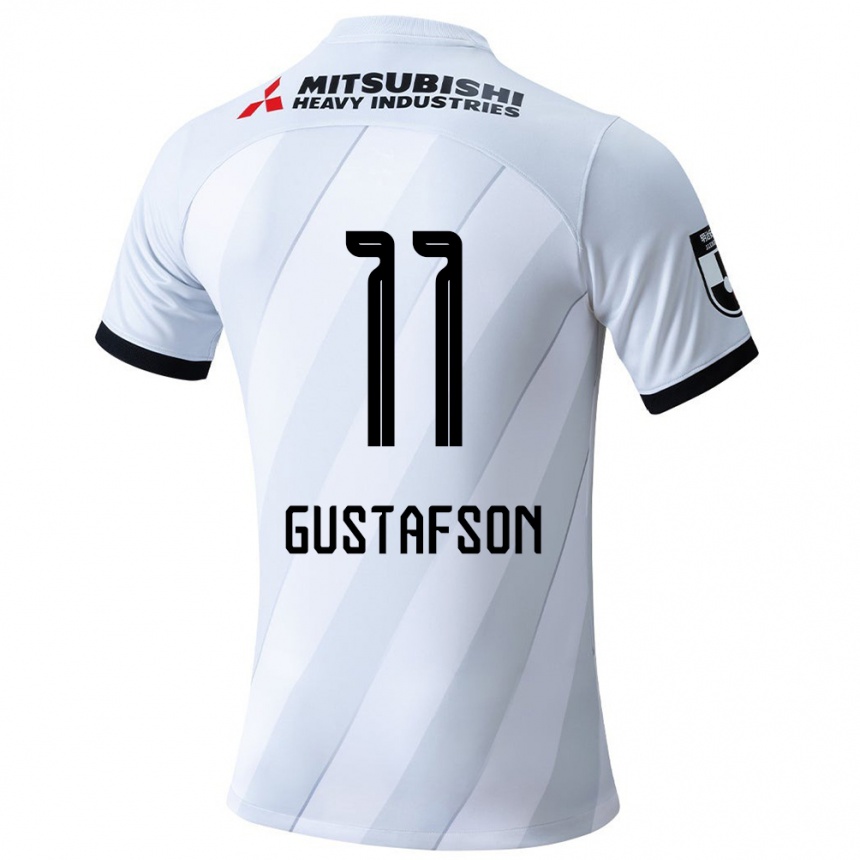 Niño Fútbol Camiseta Samuel Gustafson #11 Gris Blanco 2ª Equipación 2024/25 México