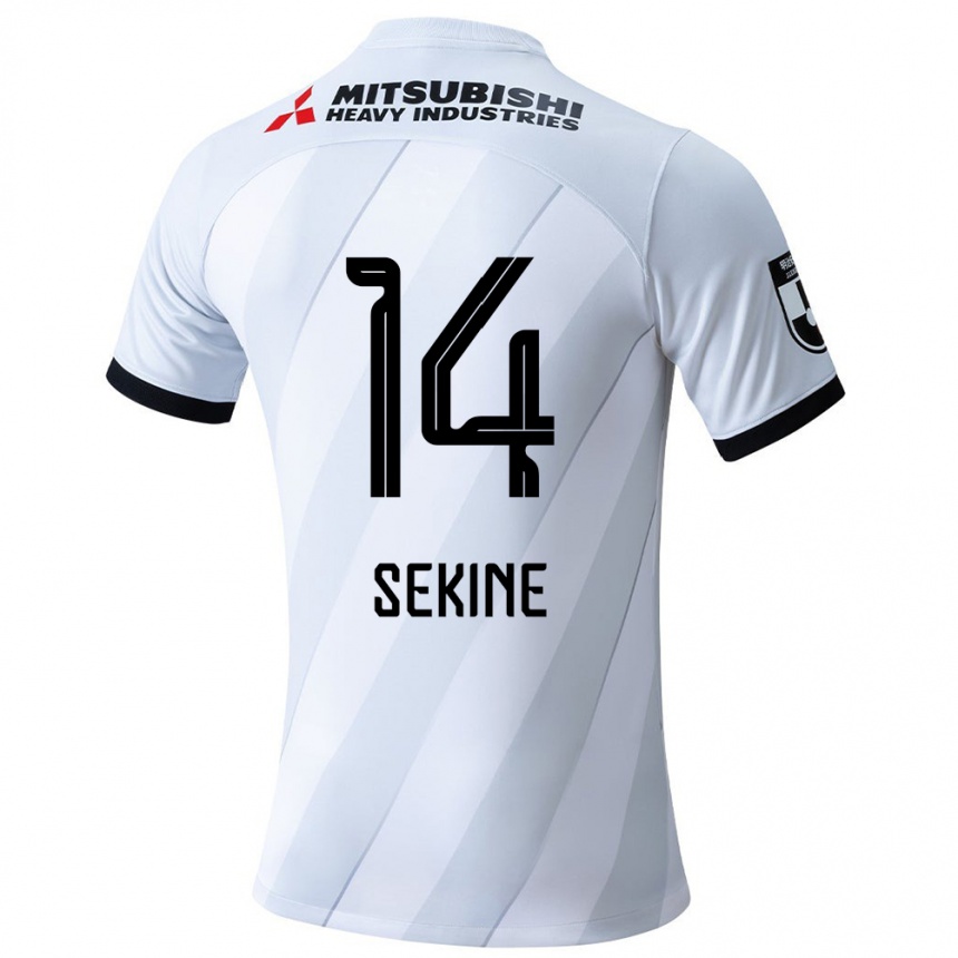 Niño Fútbol Camiseta Takahiro Sekine #14 Gris Blanco 2ª Equipación 2024/25 México