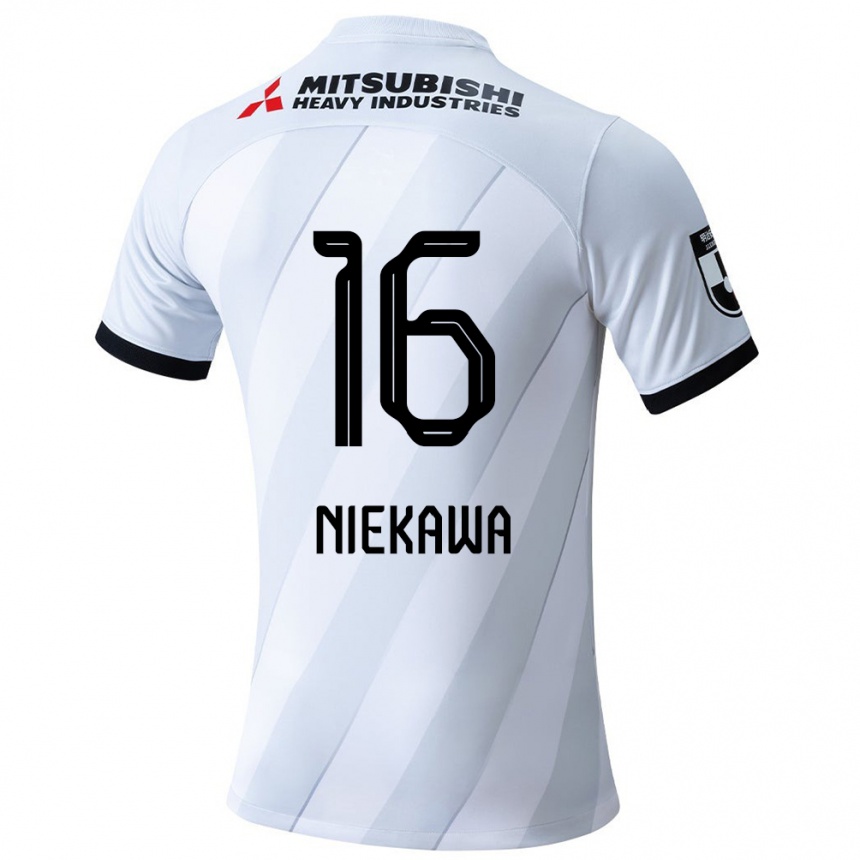 Niño Fútbol Camiseta Ayumi Niekawa #16 Gris Blanco 2ª Equipación 2024/25 México