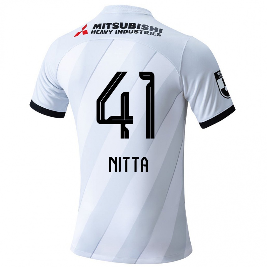 Niño Fútbol Camiseta Rio Nitta #41 Gris Blanco 2ª Equipación 2024/25 México