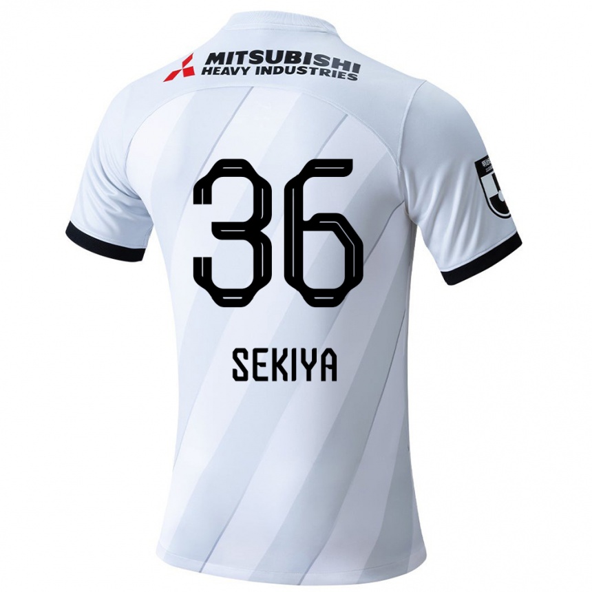 Niño Fútbol Camiseta Hikaru Sekiya #36 Gris Blanco 2ª Equipación 2024/25 México