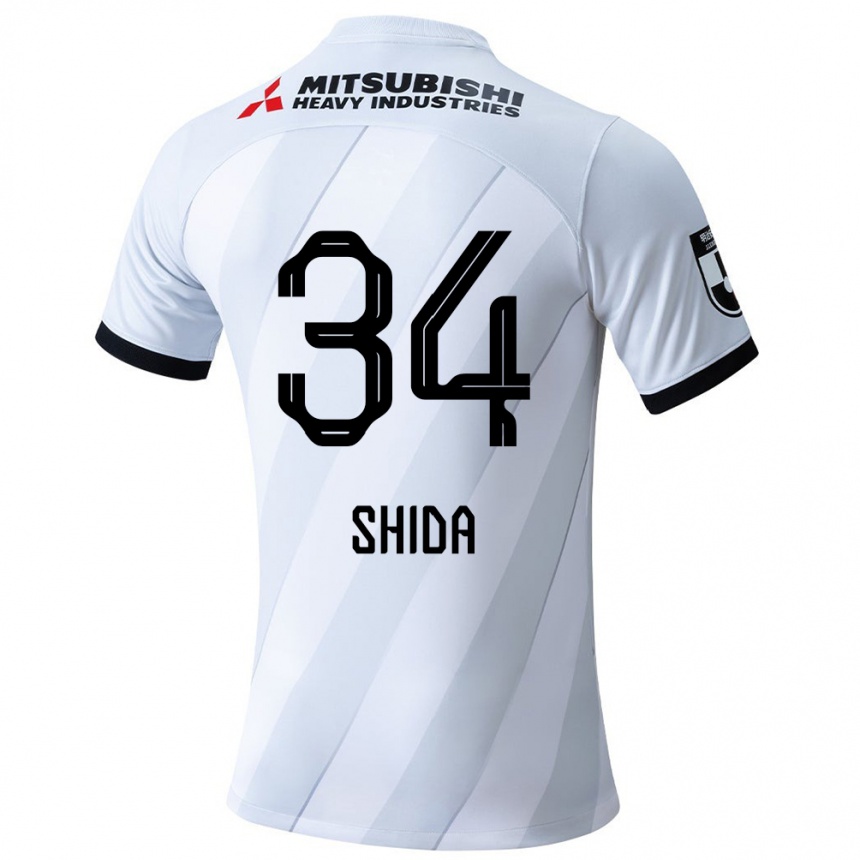 Niño Fútbol Camiseta Izuho Shida #34 Gris Blanco 2ª Equipación 2024/25 México