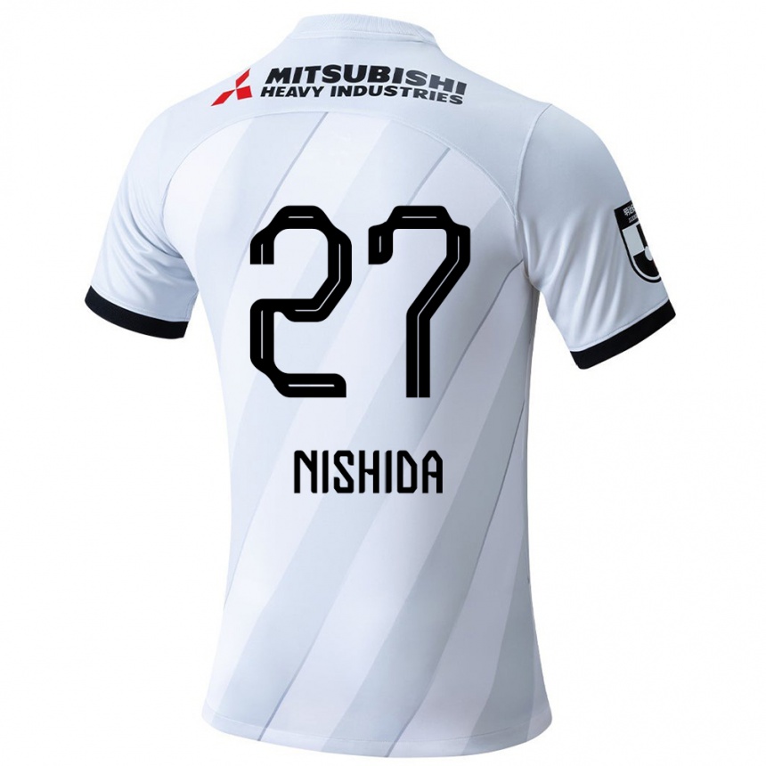 Niño Fútbol Camiseta Haruto Nishida #27 Gris Blanco 2ª Equipación 2024/25 México