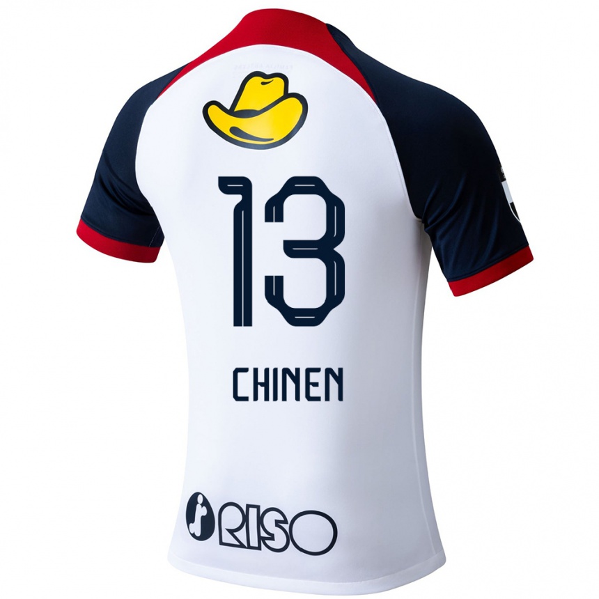 Niño Fútbol Camiseta Kei Chinen #13 Blanco Azul Rojo 2ª Equipación 2024/25 México